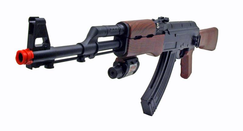 AK47 Spring Action Airsoft Tactical Rifle Gun with Laser Site Collectible Weapons - Tophatter Daily Deals