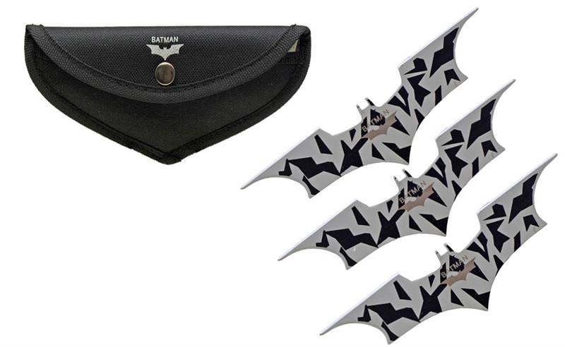 Batman 3 Pc. Throwing Knife Set - Black Camo Collectible Weapons - Tophatter Daily Deals