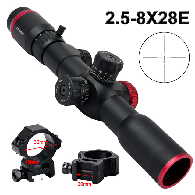 2.5-8x28E Dual Cross Optical Sight 20MM - Tophatter Daily Deals