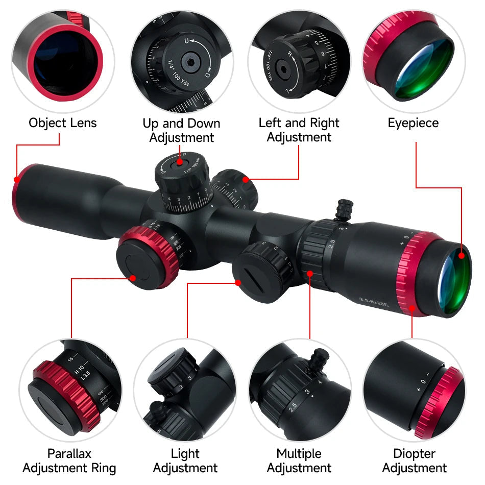 2.5-8x28E Dual Cross Optical Sight - Tophatter Daily Deals