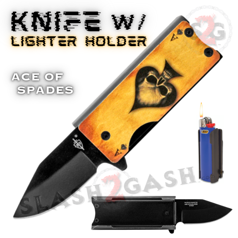 Spring Assist Pocket Knife Lighter Holder 2.625