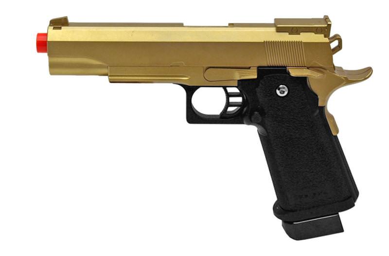 G6G Heavy Weight Metal Airsoft Hand Gun Pistol Gold Finish Collectible Weapons - Tophatter Daily Deals