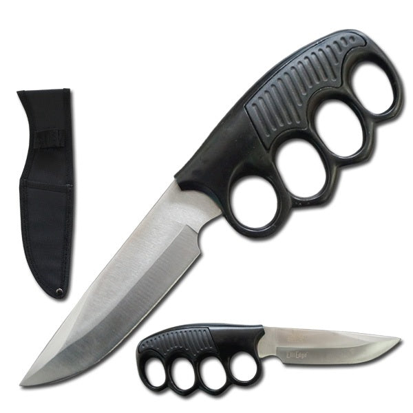9.5" Military Tactical Trench Knife Combat Fixed Blade Silver Knife - TOPHATTER'S ARMORY DEALS Collectible Weapons - Tophatter Daily Deals