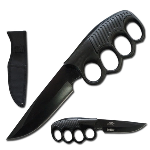 9.5" Military Tactical Trench Knife Combat Fixed Blade Black Knife - Tophatter's Guns'N'Weapons Store Collectible Weapons - Tophatter Daily Deals