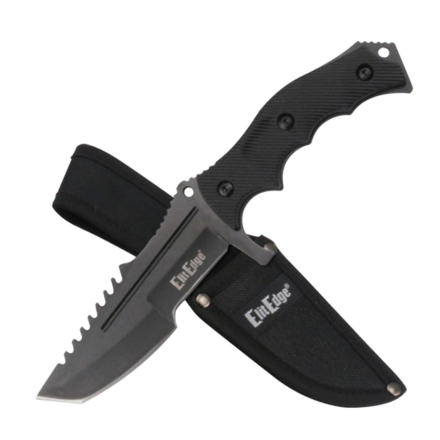 8.5 Inch Hunting Tactical Military Knife Full Tang Fixed Blade Black - Tophatter's Guns'N'Weapons Store Collectible Weapons - Tophatter Daily Deals