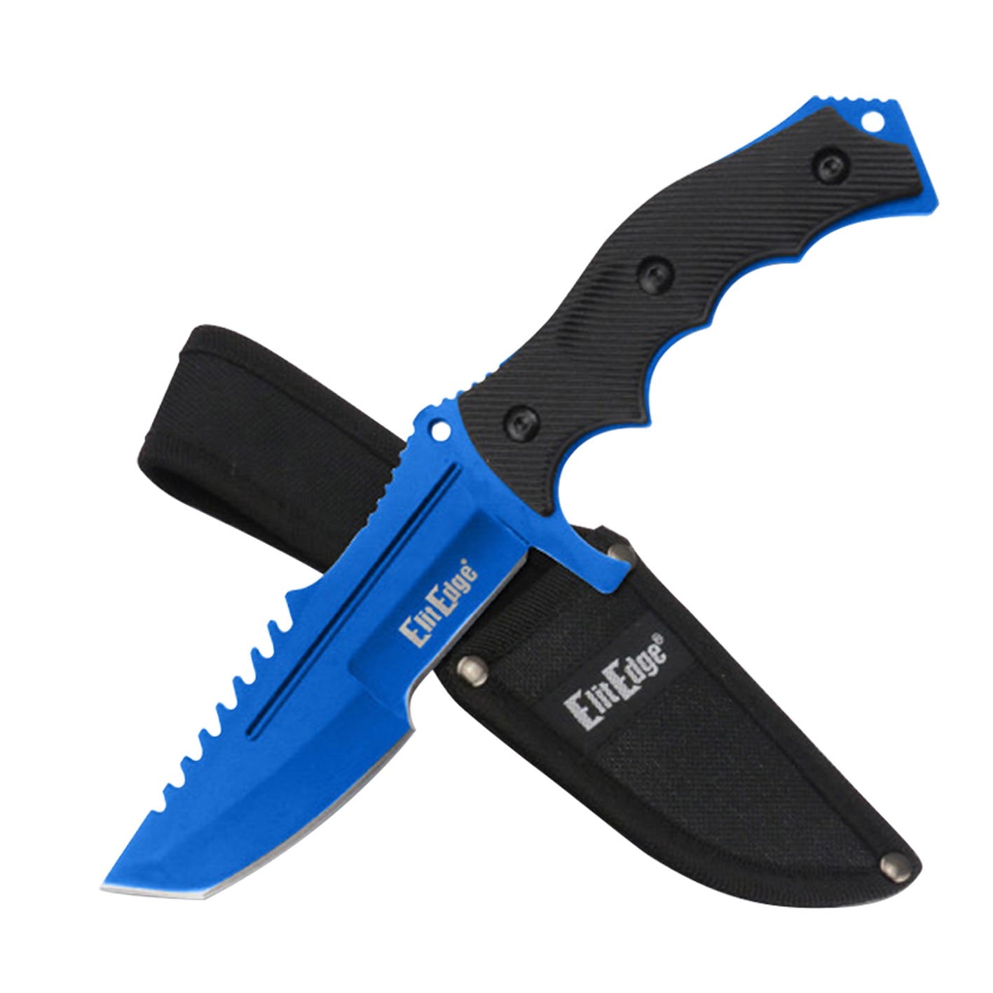 8.5 Inch Hunting Tactical Military Knife Full Tang Fixed Blade Blue - Tophatter's Guns'N'Weapons Store - FREE SHIPPING Collectible Weapons - Tophatter Daily Deals
