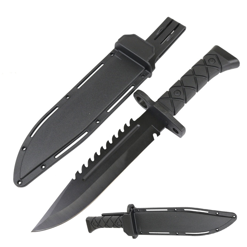14.5" Military Style Fixed Blade Tactical Hunting Knife - Tophatter's Guns'N'Weapons Store Collectible Weapons - Tophatter Daily Deals