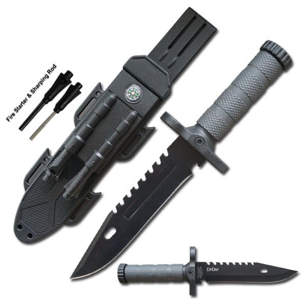Tactical Hunting Fixed Blade Bowie Outdoor Survival Knife Collectible Weapons - Tophatter Daily Deals