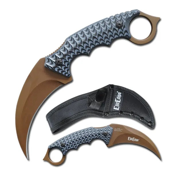 9.25 Inches Tactical Karambit Fixed Blade G-10 Handle Knife Collectible Weapons - Tophatter Daily Deals