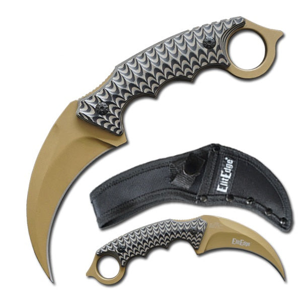 9.25" Tactical Karambit Fixed Blade G-10 Handle Knife Collectible Weapons - Tophatter Daily Deals