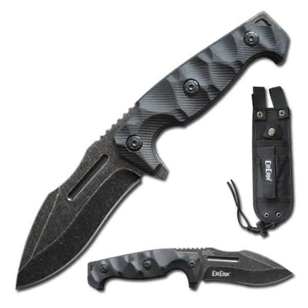 9 Inch Tactical Fixed Blade Full Tang Military Knife with Molle Sheath - TOPHATTER'S ARMORY DEALS Collectible Weapons - Tophatter Daily Deals