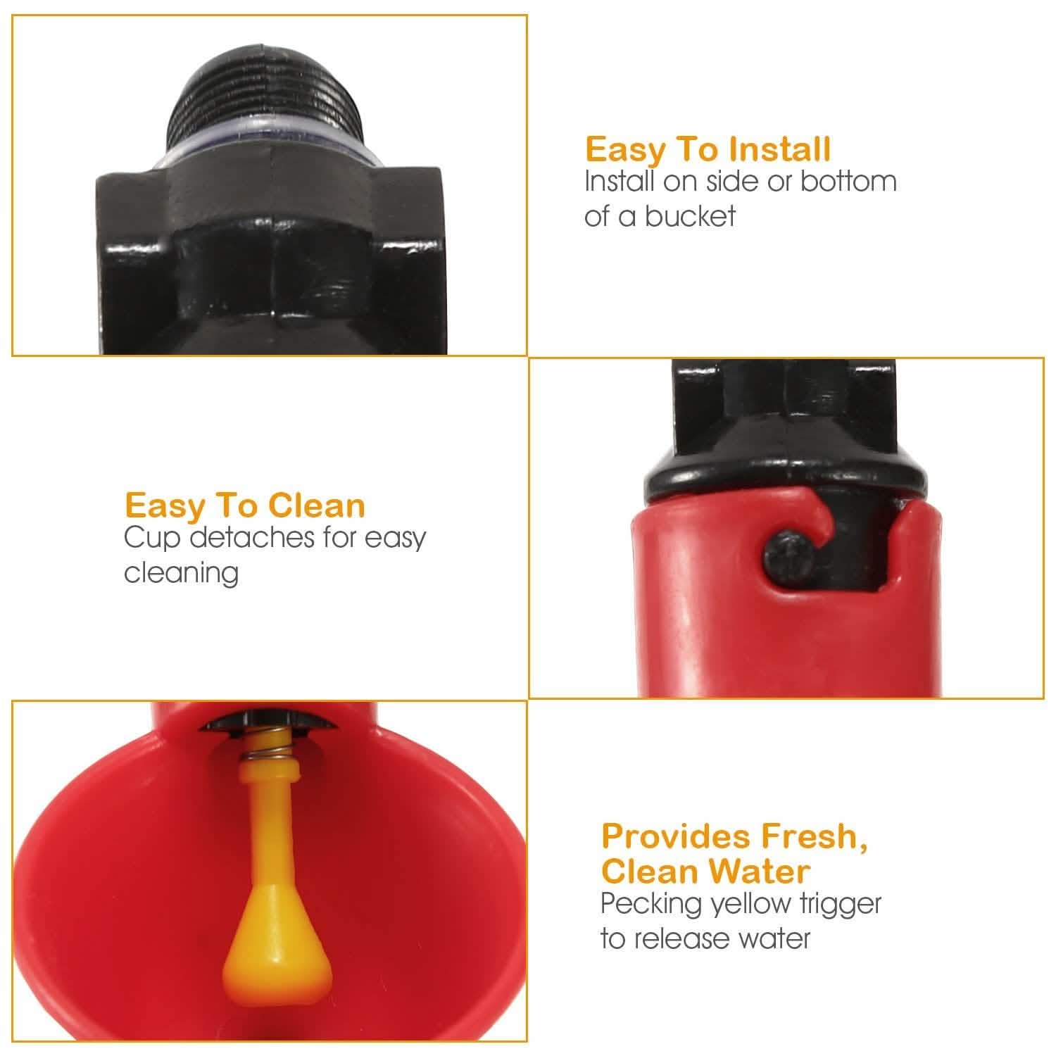 20-Pack: Chicken Waterer Automatic Drinker Pet Supplies - Tophatter Daily Deals