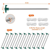 20-Piece: 9.8-Inch Tent Pegs Ropes Set Outdoor Recreation - Tophatter Daily Deals