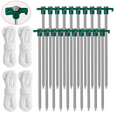 20-Piece: 9.8-Inch Tent Pegs Ropes Set Outdoor Recreation - Tophatter Daily Deals