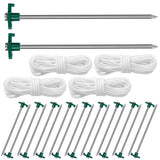 20-Piece: 9.8-Inch Tent Pegs Ropes Set Outdoor Recreation - Tophatter Daily Deals
