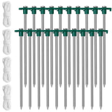 20-Piece: 9.8-Inch Tent Pegs Ropes Set Outdoor Recreation - Tophatter Daily Deals