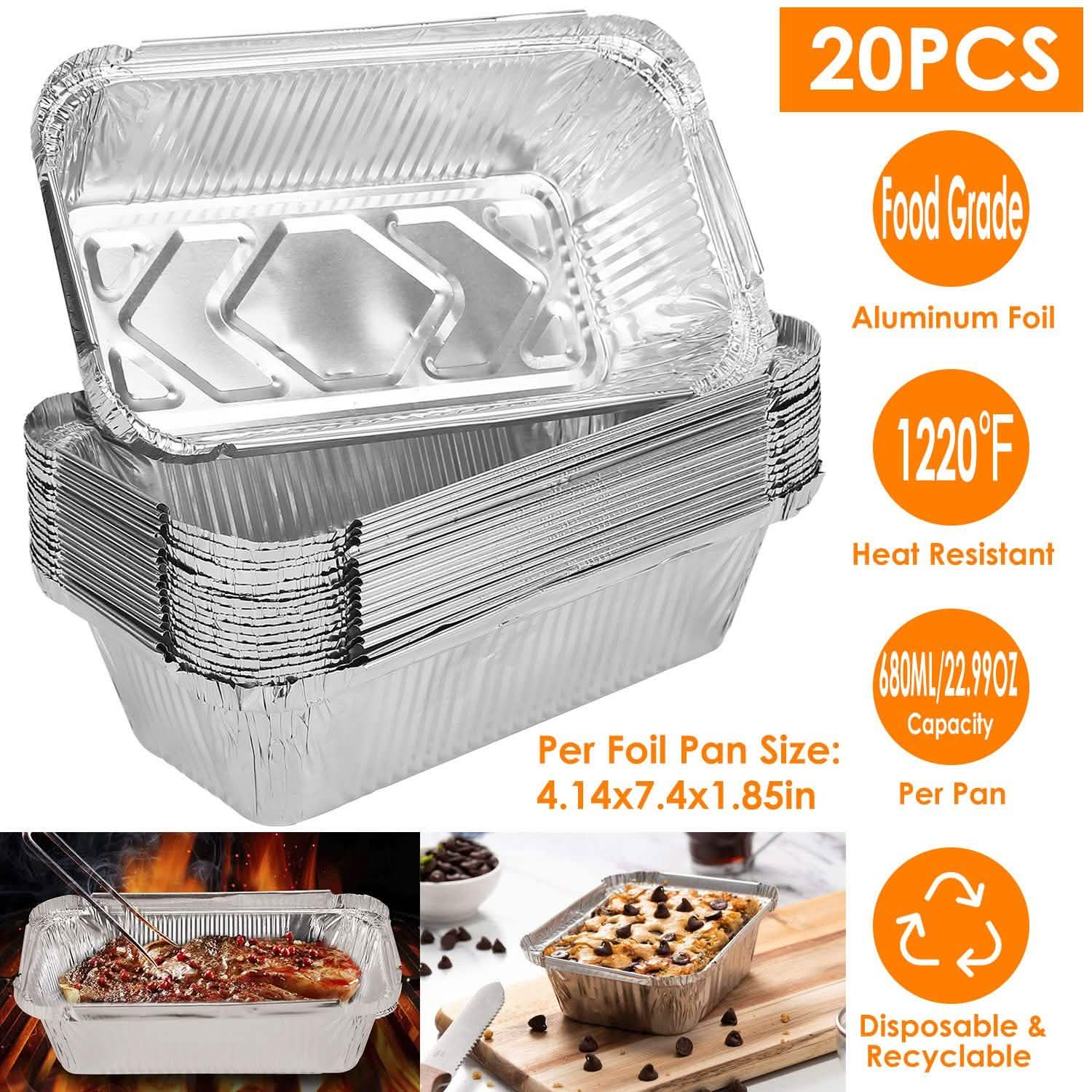 20-Piece: Disposable Aluminum Foil Pans Kitchen Tools & Gadgets - Tophatter Daily Deals