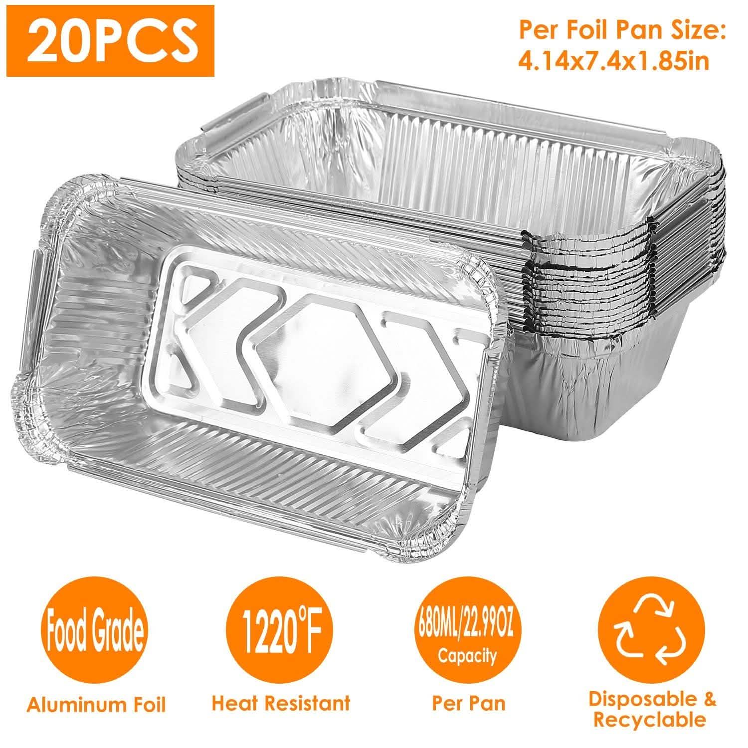 20-Piece: Disposable Aluminum Foil Pans Kitchen Tools & Gadgets - Tophatter Daily Deals