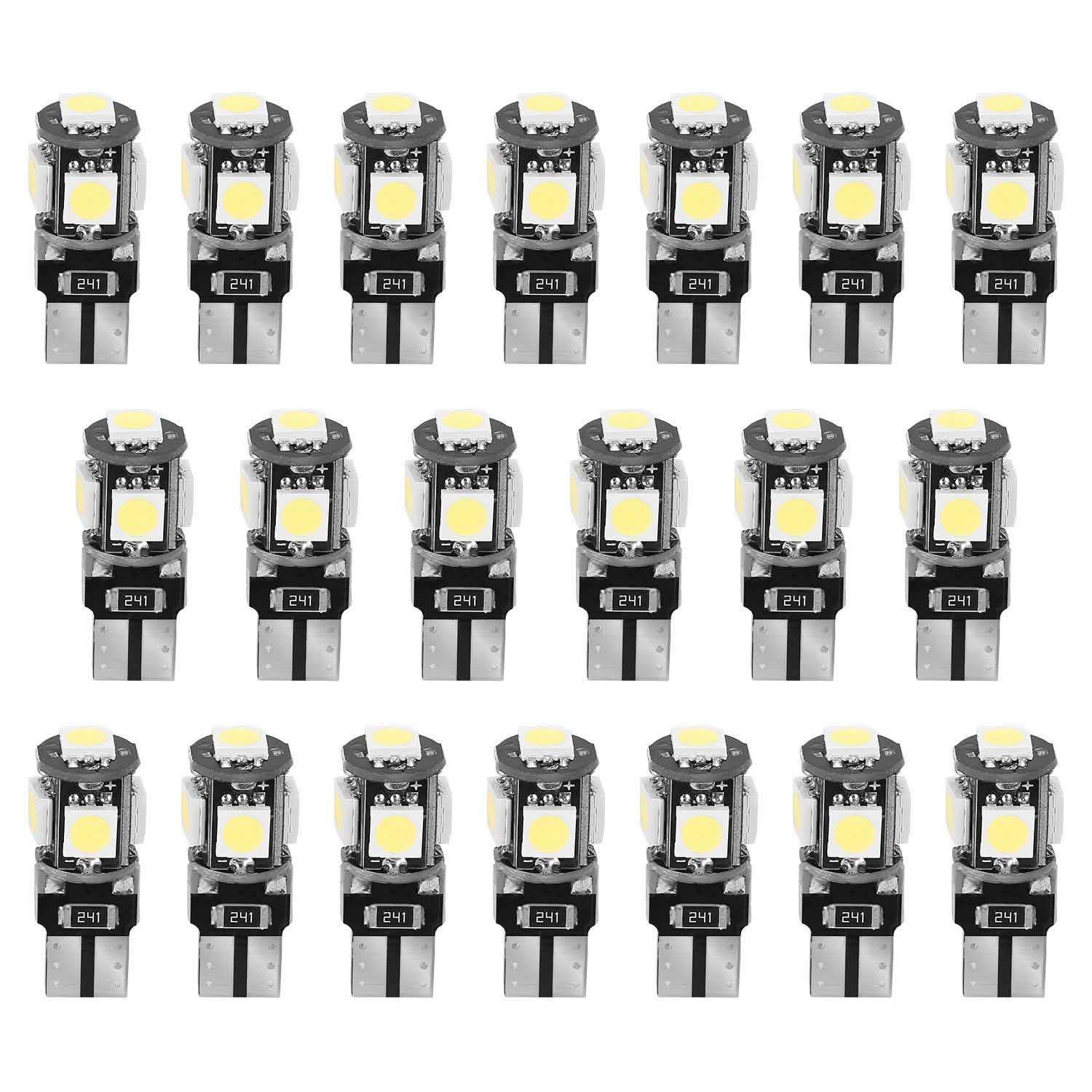 20-Piece: T10 SMD5050 LED Light Bulbs Automotive - Tophatter Daily Deals