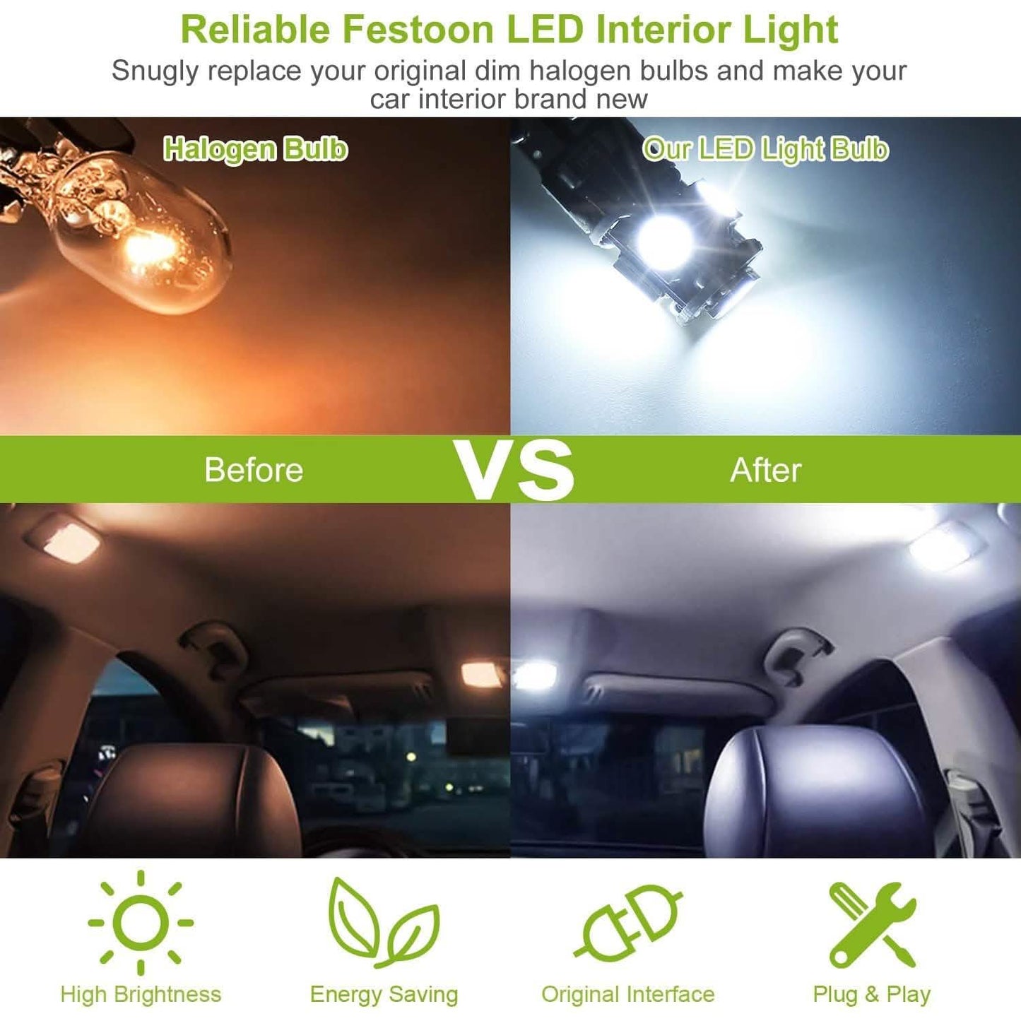 20-Piece: T10 SMD5050 LED Light Bulbs Automotive - Tophatter Daily Deals