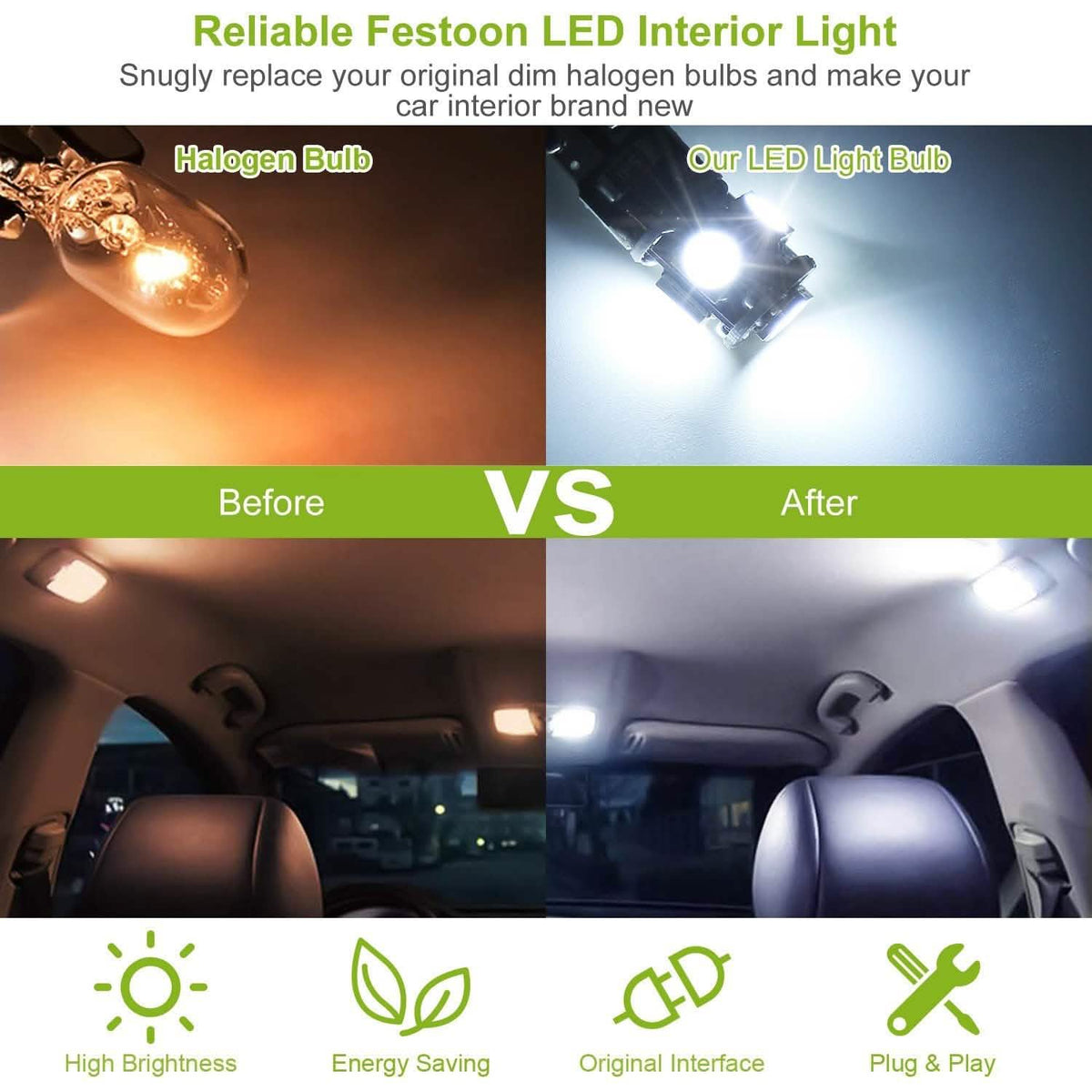 20-Piece: T10 SMD5050 LED Light Bulbs Automotive - Tophatter Daily Deals