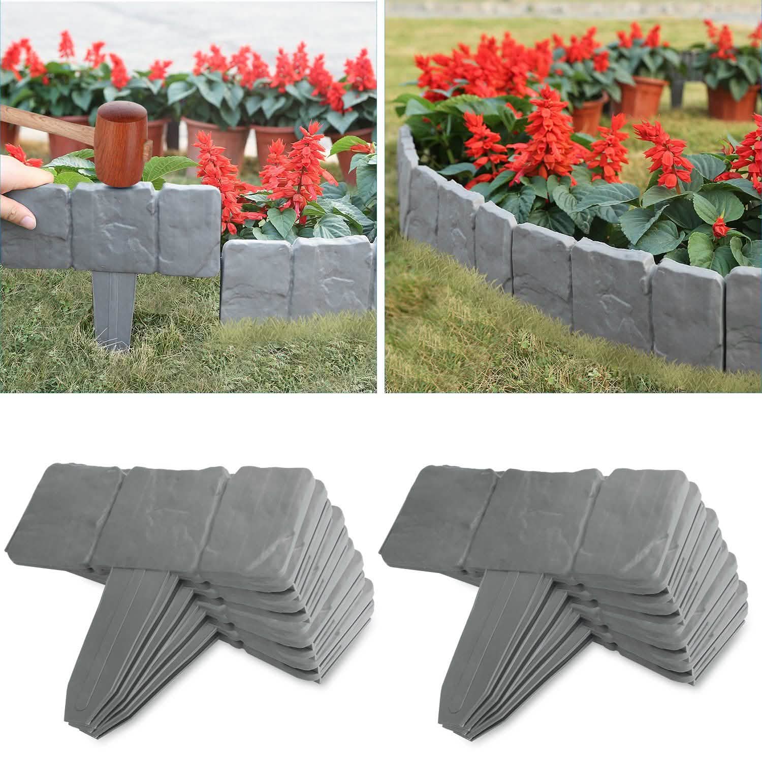 20-Pieces: Plastic Cobbled Stone Effect Garden & Patio - Tophatter Daily Deals