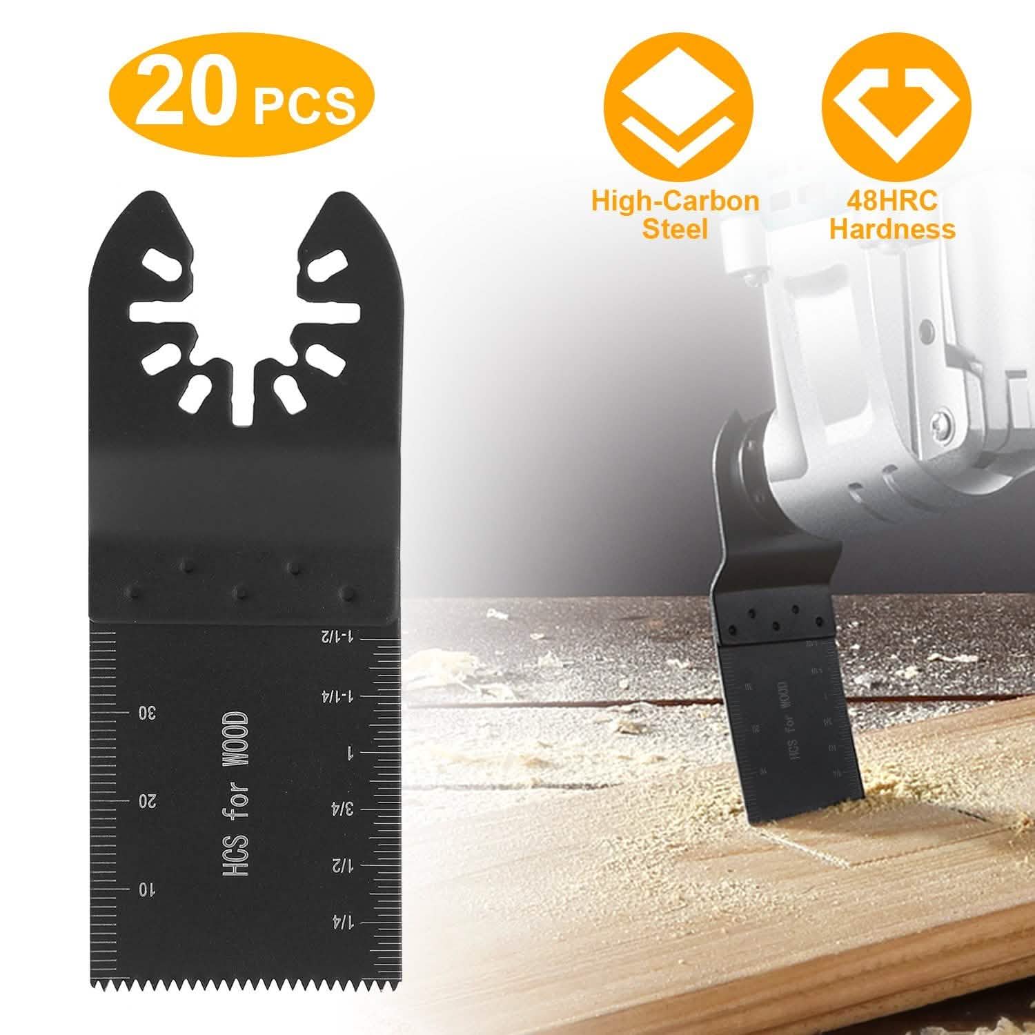 20-Pieces Set: Saw Blade Metal Oscillating Multitool Cutter Fit Home Improvement - Tophatter Daily Deals