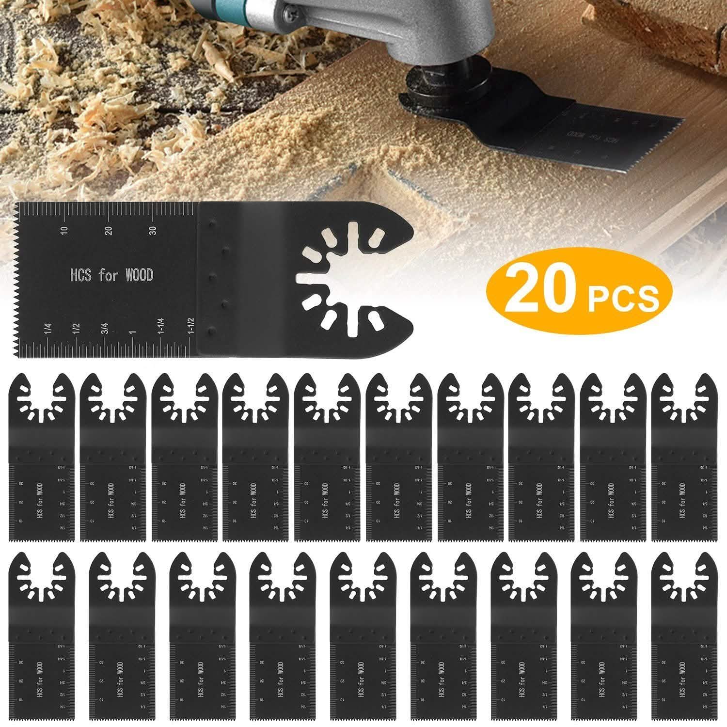 20-Pieces Set: Saw Blade Metal Oscillating Multitool Cutter Fit Home Improvement - Tophatter Daily Deals