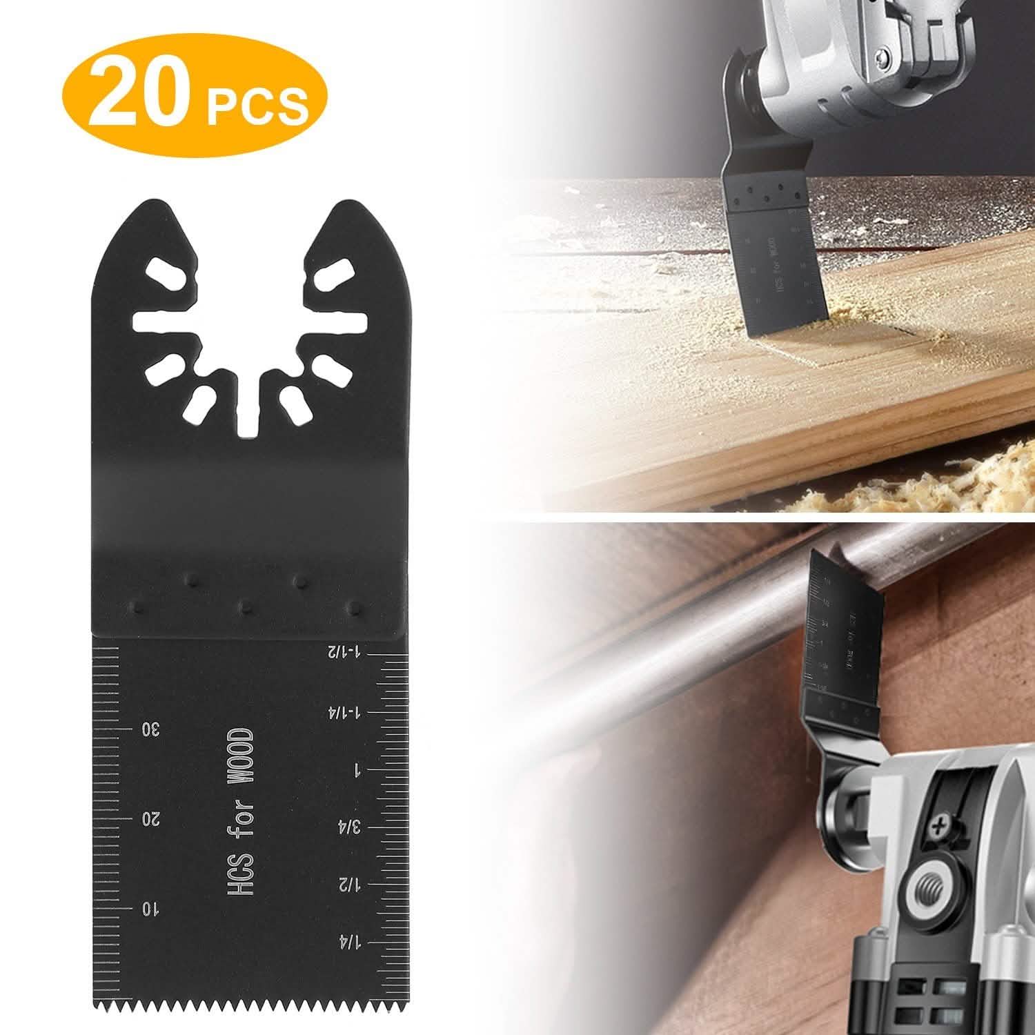 20-Pieces Set: Saw Blade Metal Oscillating Multitool Cutter Fit Home Improvement - Tophatter Daily Deals