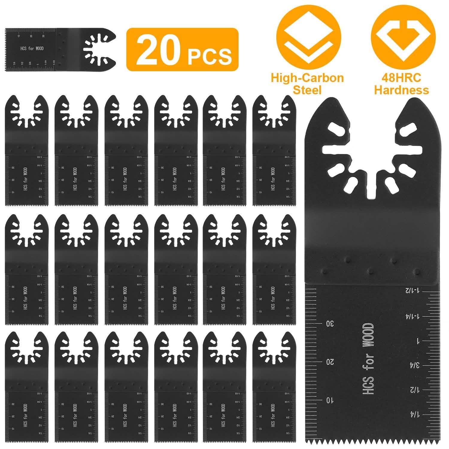 20-Pieces Set: Saw Blade Metal Oscillating Multitool Cutter Fit Home Improvement - Tophatter Daily Deals