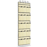 20 Pocket: Over the Door Shoe Rack Organizer Beige Storage & Organization - Tophatter Daily Deals