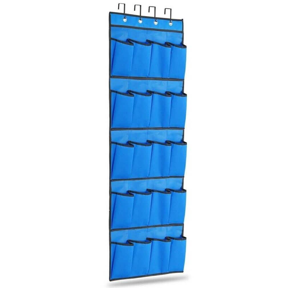 20 Pocket: Over the Door Shoe Rack Organizer Blue Storage & Organization - Tophatter Daily Deals
