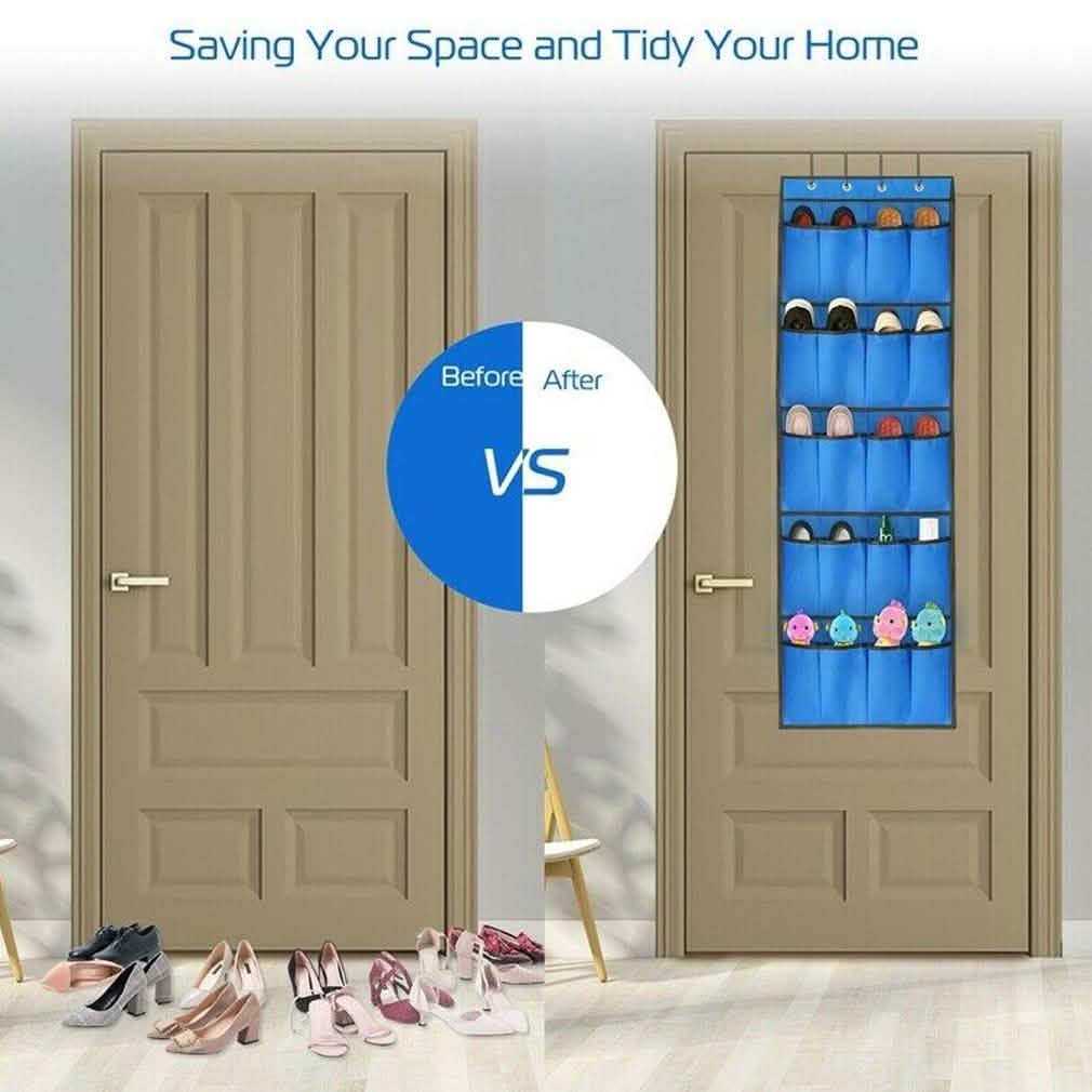 20 Pocket: Over the Door Shoe Rack Organizer Storage & Organization - Tophatter Daily Deals