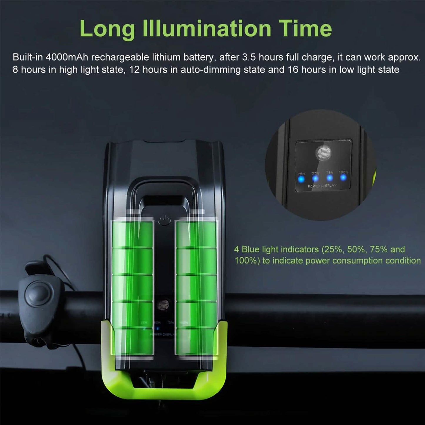 20000LM Bike Front Light with 120dB Loud Horn Outdoor Recreation - Tophatter Daily Deals