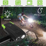 20000LM Bike Front Light with 120dB Loud Horn Outdoor Recreation - Tophatter Daily Deals