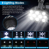 20000LM LED Headlamp 8 Lighting Modes Rechargeable Outdoor Recreation - Tophatter Daily Deals