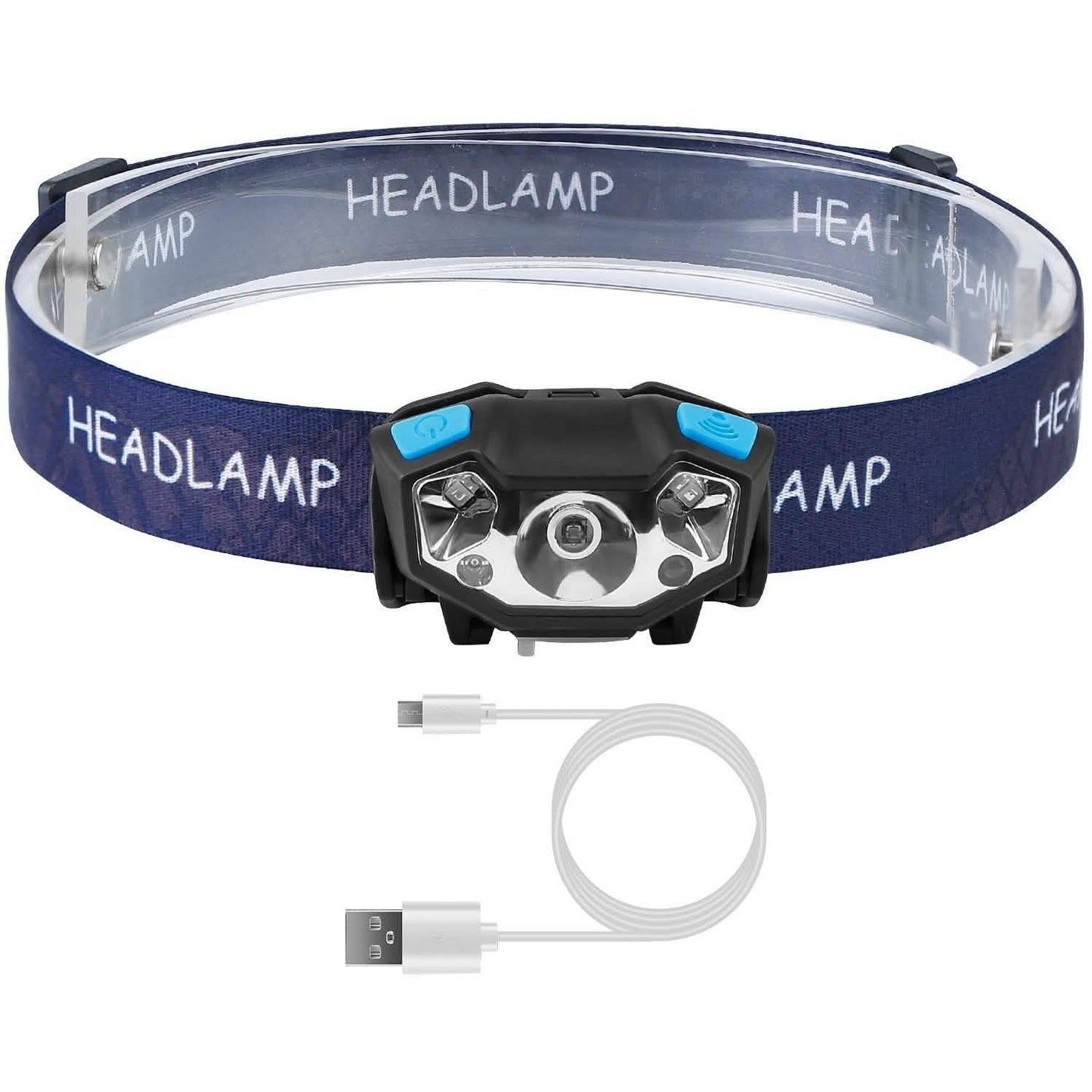 20000LM LED Headlamp USB Rechargeable Wave Motion Sensor Headlight Outdoor Recreation - Tophatter Daily Deals