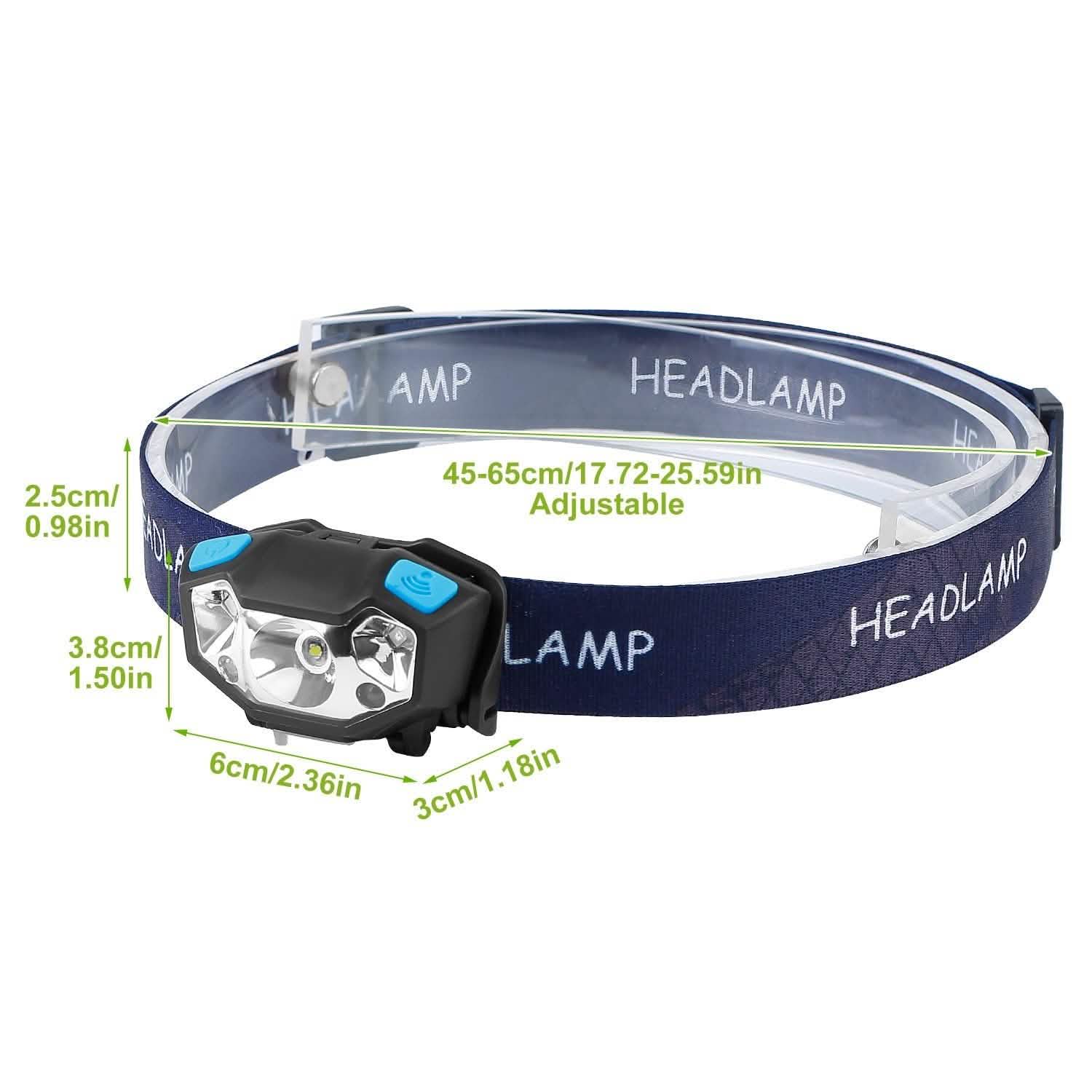 20000LM LED Headlamp USB Rechargeable Wave Motion Sensor Headlight Outdoor Recreation - Tophatter Daily Deals