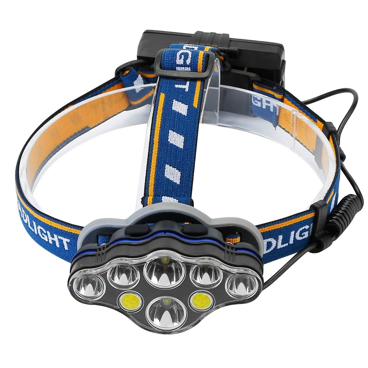20000LM Rechargeable LED Headlamp with 8 Lighting Modes Outdoor Recreation - Tophatter Daily Deals