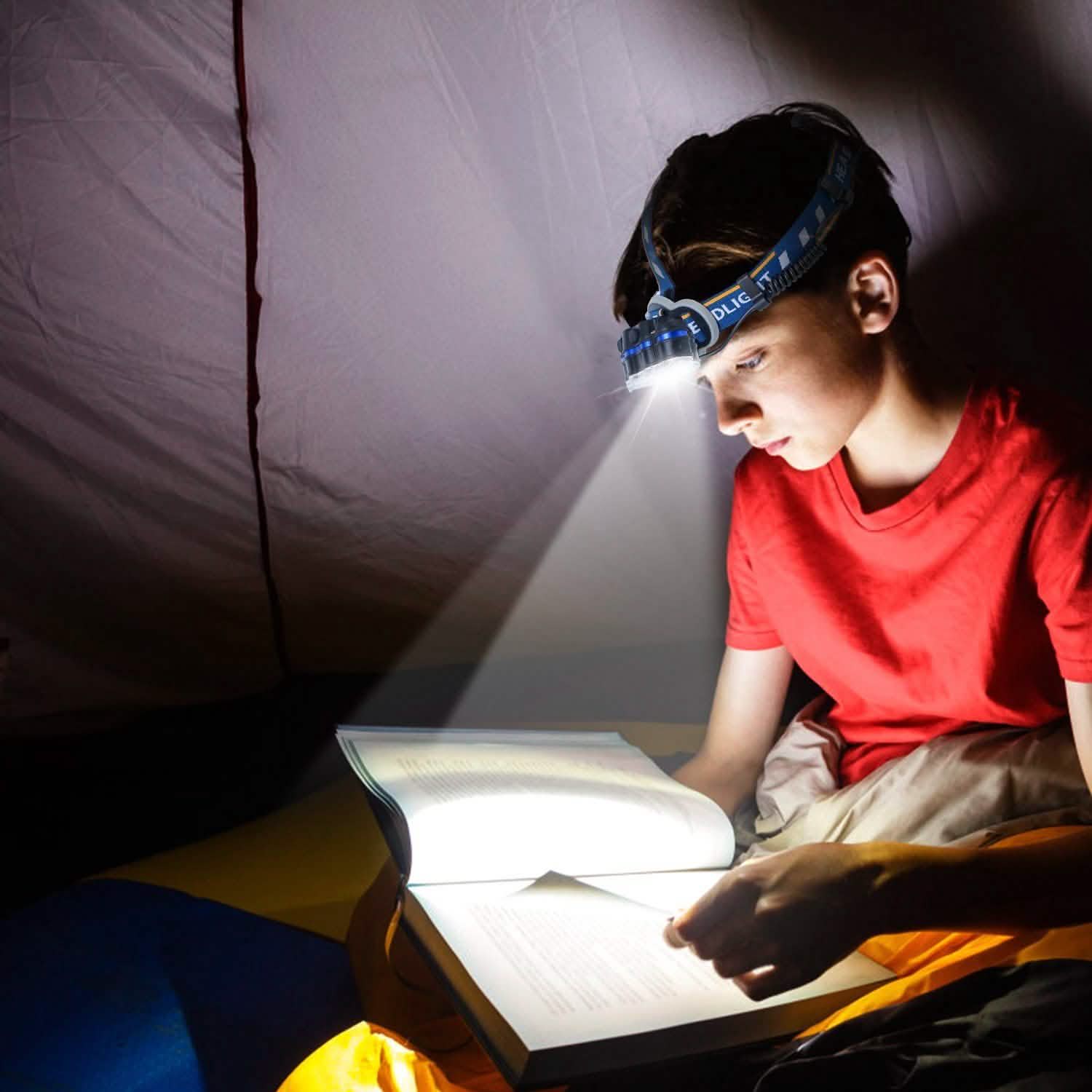 20000LM Rechargeable LED Headlamp with 8 Lighting Modes Outdoor Recreation - Tophatter Daily Deals