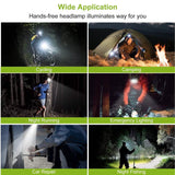 20000LM Rechargeable LED Headlamp with 8 Lighting Modes Outdoor Recreation - Tophatter Daily Deals