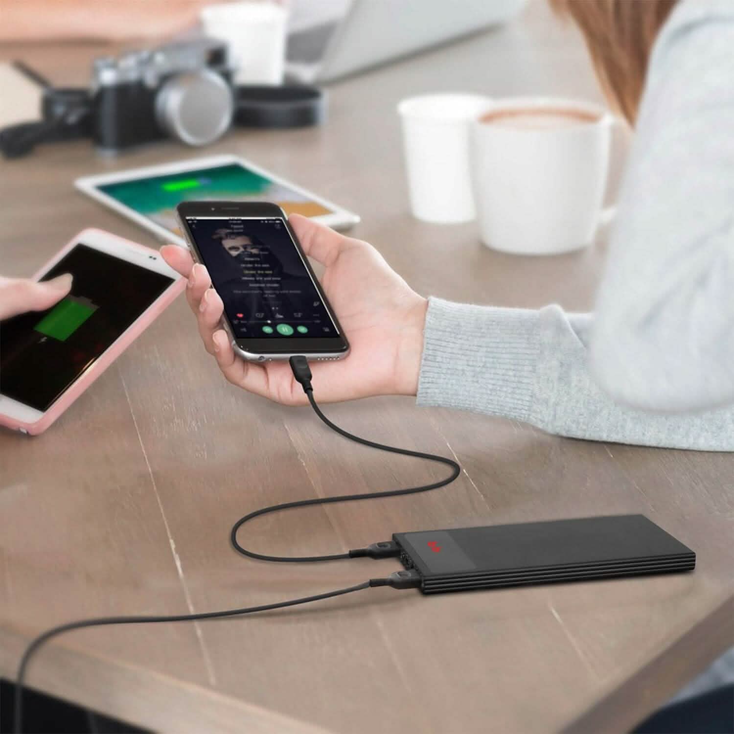 20,000mAh Power Bank Ultra-thin External Battery Pack Mobile Accessories - Tophatter Daily Deals