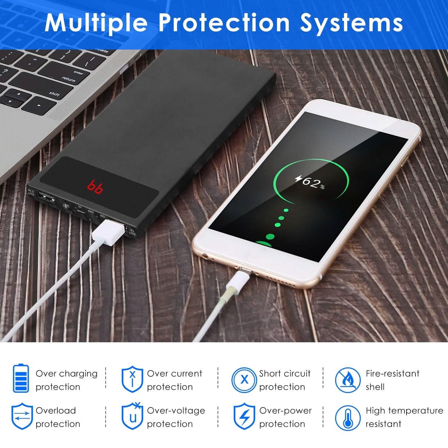 20,000mAh Power Bank Ultra-thin External Battery Pack Mobile Accessories - Tophatter Daily Deals