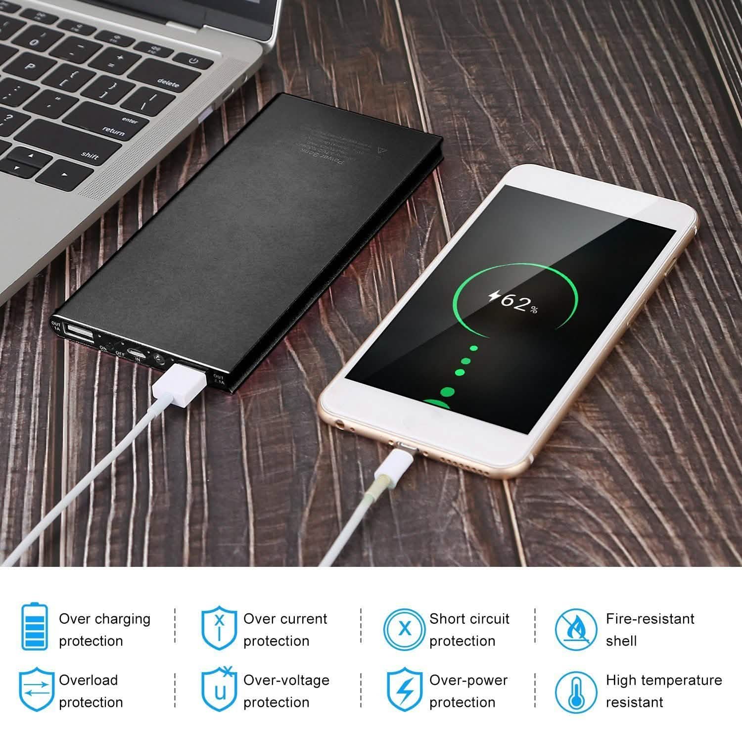 20000mAh Power Bank Ultra Thin External Battery Pack Mobile Accessories - Tophatter Daily Deals