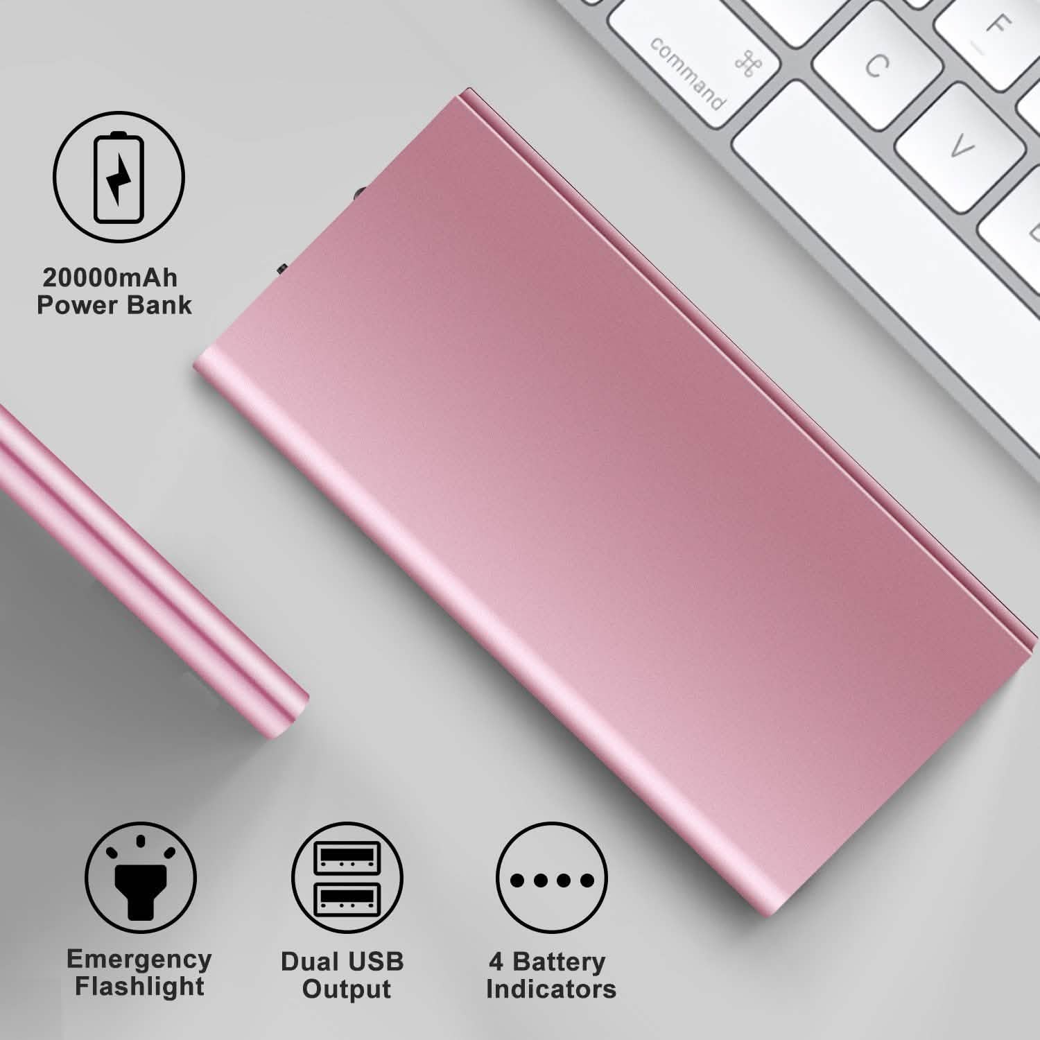 20000mAh Power Bank Ultra Thin External Battery Pack Mobile Accessories - Tophatter Daily Deals