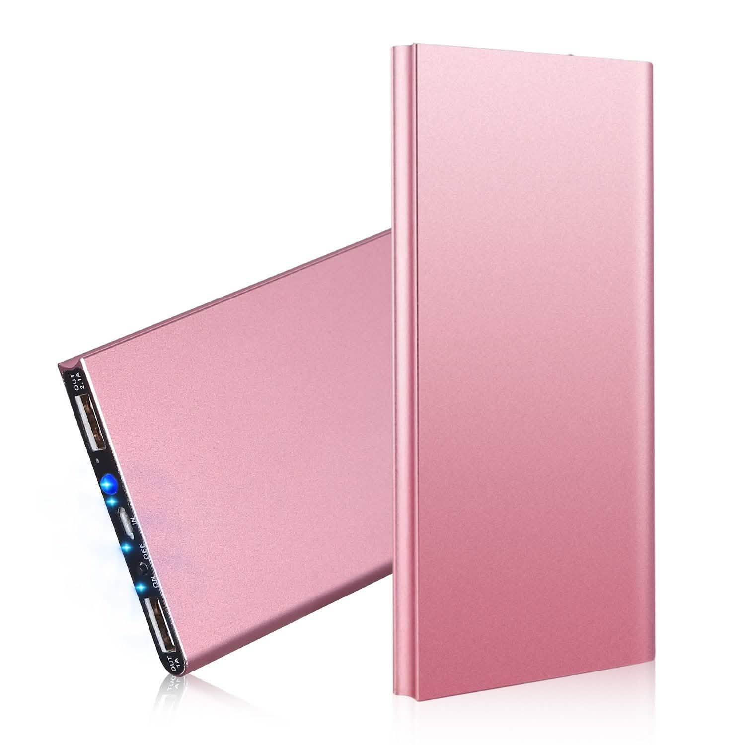 20000mAh Power Bank Ultra Thin External Battery Pack Rose Gold Mobile Accessories - Tophatter Daily Deals