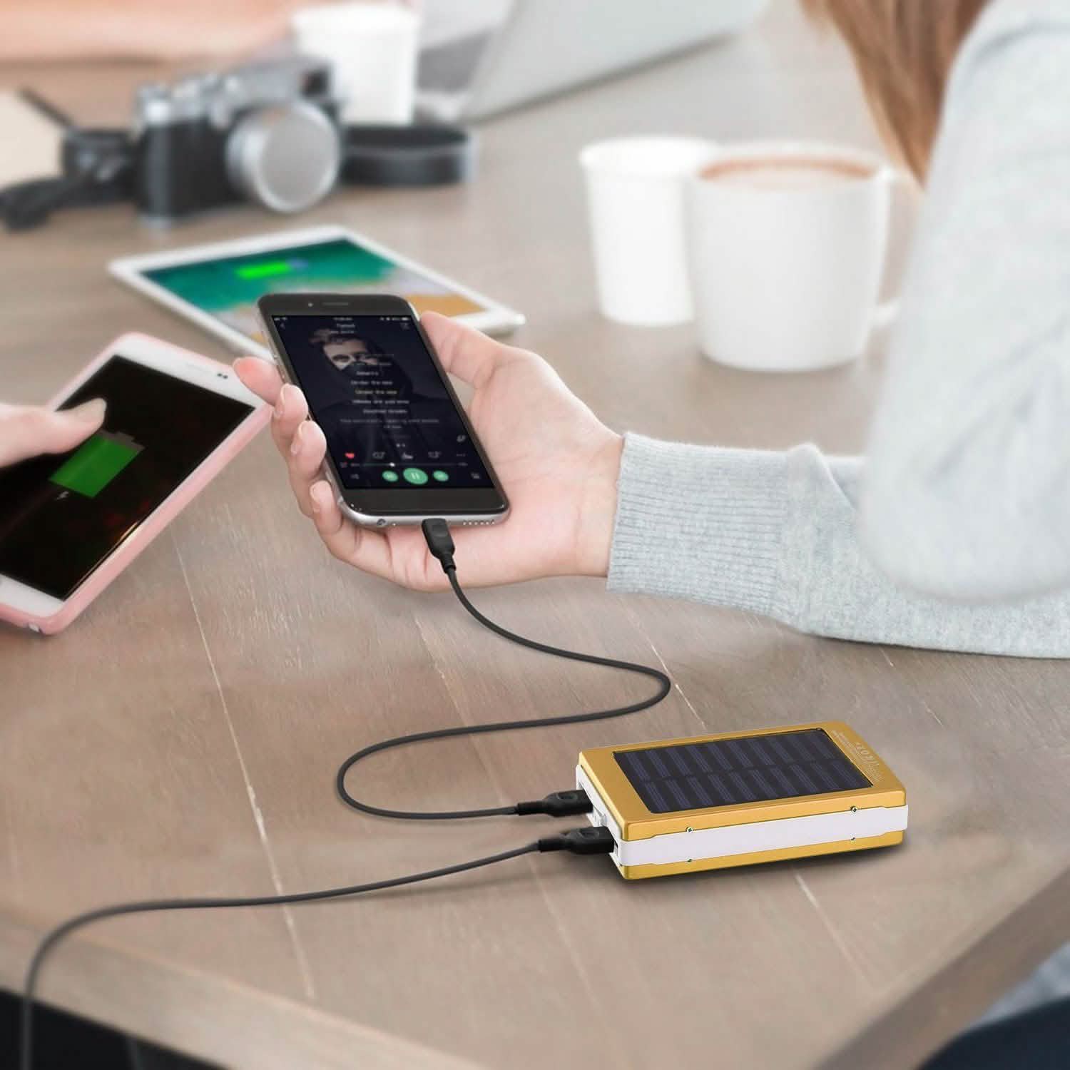 20,000mAh Solar Power Bank Mobile Accessories - Tophatter Daily Deals