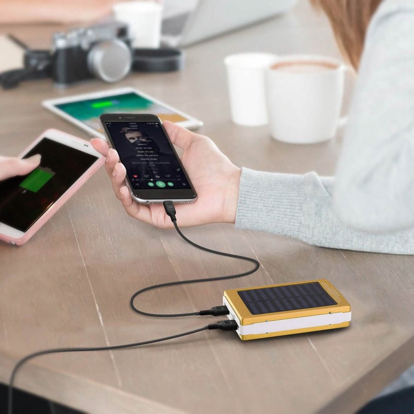 20,000mAh Solar Power Bank Mobile Accessories - Tophatter Daily Deals