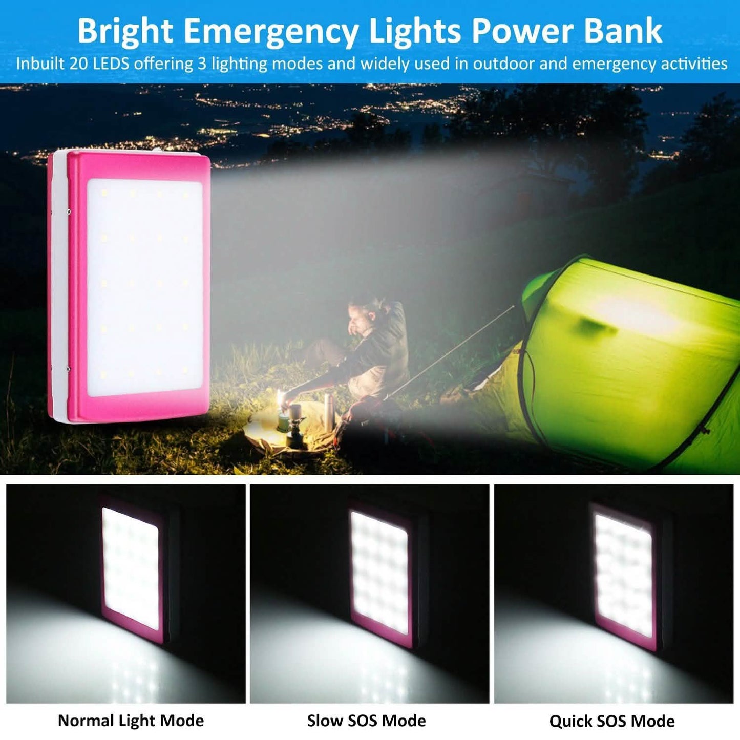 20,000mAh Solar Power Bank Mobile Accessories - Tophatter Daily Deals