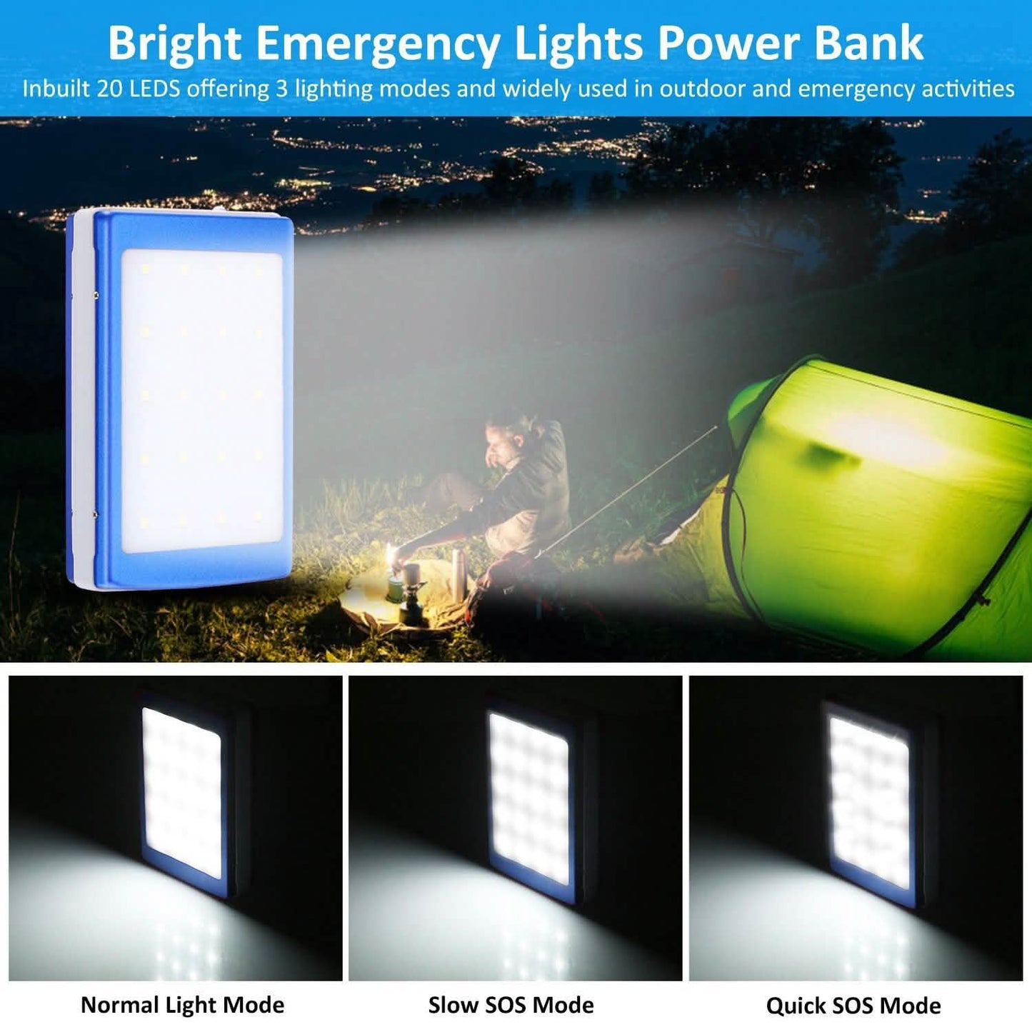 20,000mAh Solar Power Bank Mobile Accessories - Tophatter Daily Deals